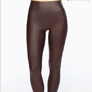SPANX Deep Purple Faux Leather Leggings